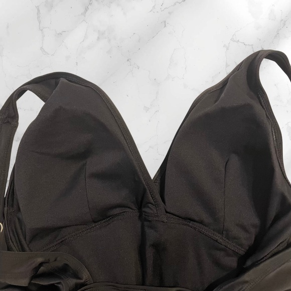 NWT SERRA Women's One Piece Swimsuit Black V-Neck Ruched New With Tags Size XL - Picture 12 of 16